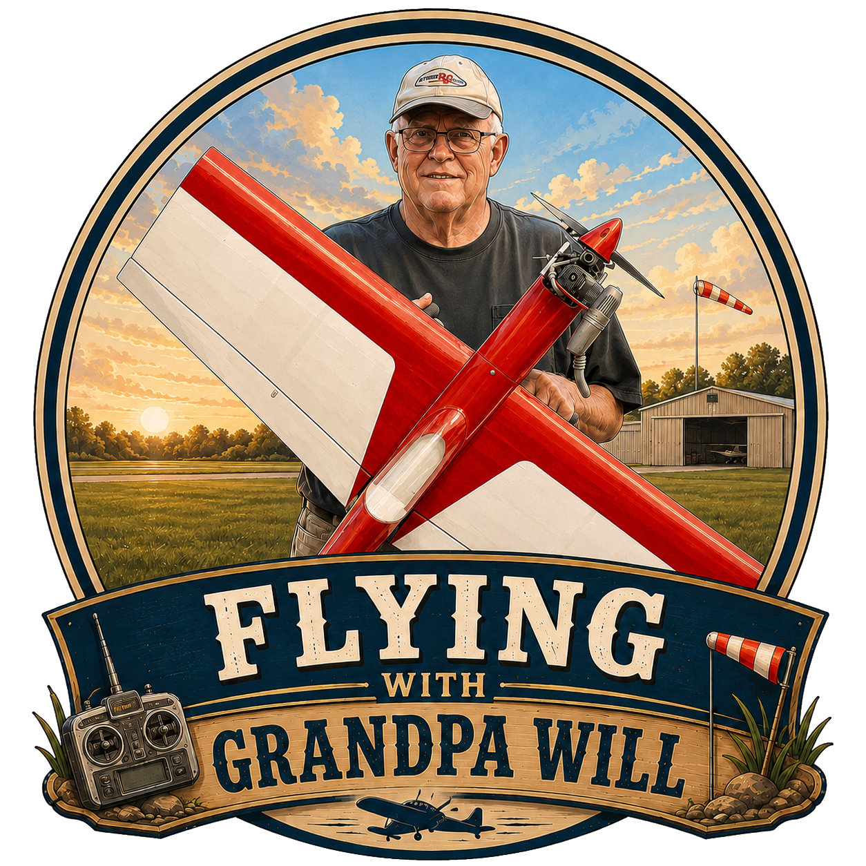 Flying With Grandpa Will medallion